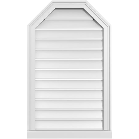 Ekena Millwork Octagonal Top Surface Mount PVC Gable Vent w/ 2"W x 2"P Brickmould Sill Frame, 22"W x 36"H GVPOT22X3603SF